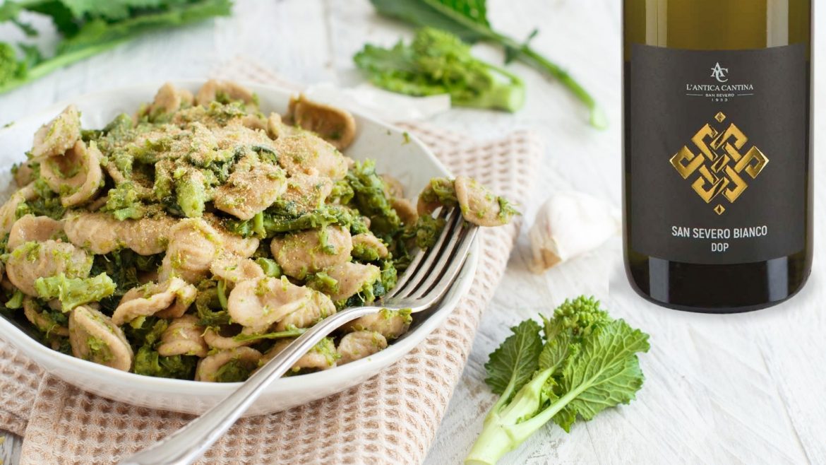 Castrum Bianco per accompagnare un primo piatto pugliese: le Orecchiette con Cime di Rapa