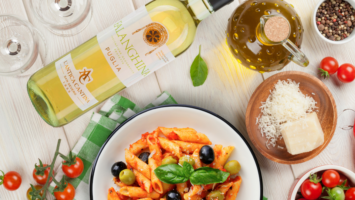 Falanghina, vino bianco ottimo per accompagnare le Penne con Pomodorini e Olive nere