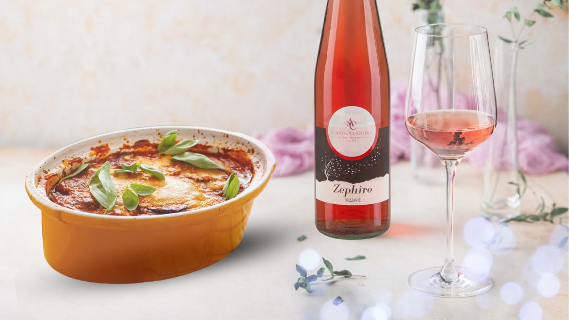 Zephiro Rosato abbinato a Parmigiana di Melanzane